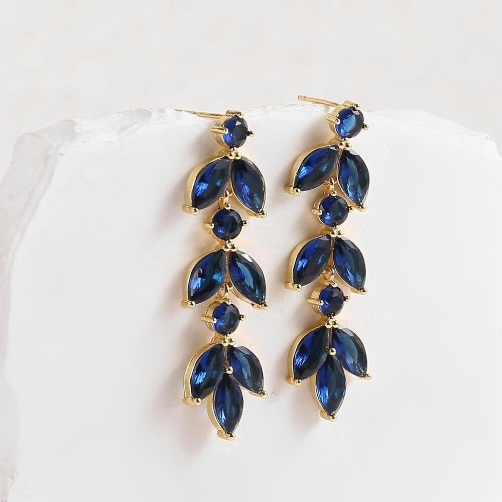 Dangle Earrings Rhinestone Crystal Drop Jewelry for Weddings Proms Parties - Picture 6 of 8